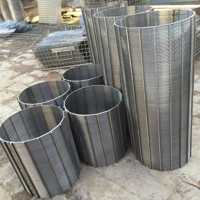 304 Stainless Steel Wedge Wire Sieve Filter Mesh  v Wire Water Well Screens Customized Filter Rating