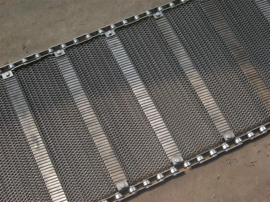 Industrial Stainless Steel Flat Wire Conveyor Belt Exceptionally High Yield Point