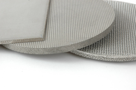 Five Layers Sintered Wire Mesh Fluidizing Plates Round Hole Stainless Steel Standard